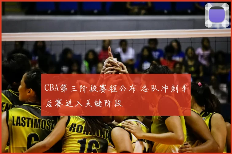 CBA第三阶段赛程公布 各队冲刺季后赛进入关键阶段